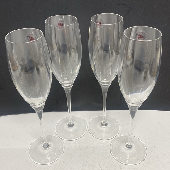 Crystal d'Arquis France Mendocino Lead Crystal Champagne Flutes Set of Four - Picture 4 of 17